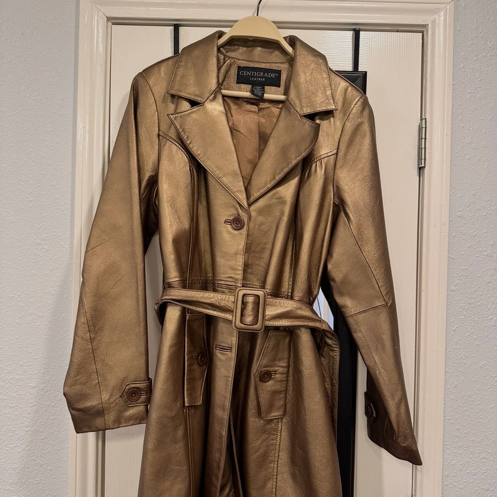 Women's Metallic Trench Coat